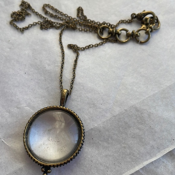 COPY - Magnifying Glass Pendant Necklace, Lucky Brand, Antique - Picture 2 of 16